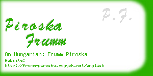 piroska frumm business card